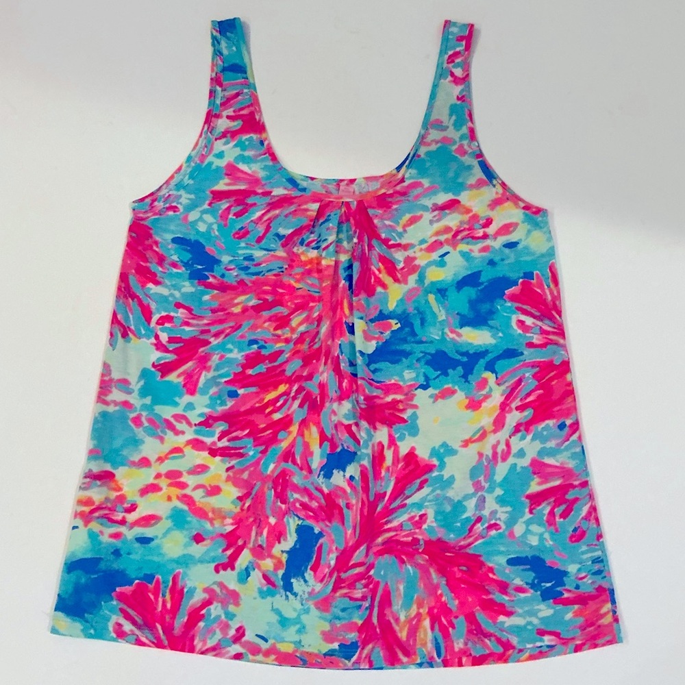 LILLY PULITZER, Kinsey Palm Beach Coral Print Tank, Size S, EUC - Picture 5 of 9